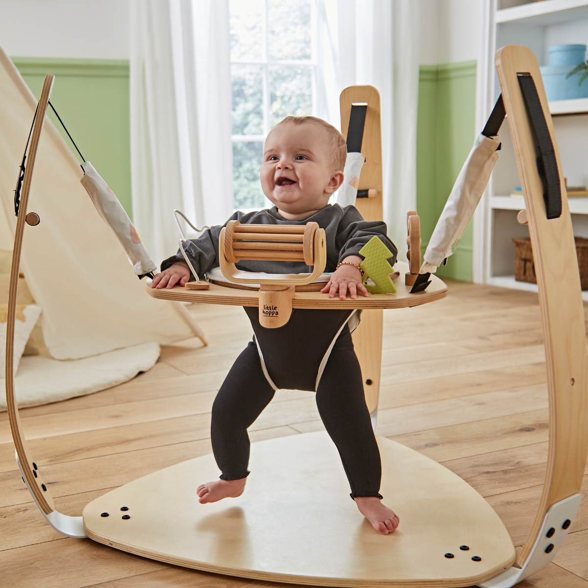 Wooden Baby Bouncer Modern Sustainable Little Hoppa®